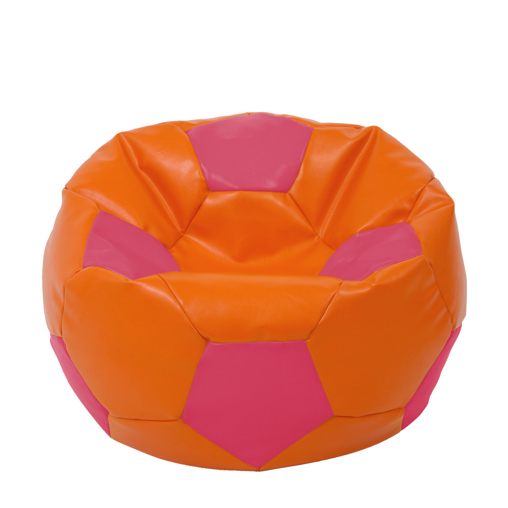 Fotoliu puf Extra Ball - imitatie piele - portocaliu/roz Fotoliu puf Extra Ball - imitatie piele - portocaliu/roz
