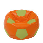 Fotoliu puf Extra Ball - imitatie piele - portocaliu/verde