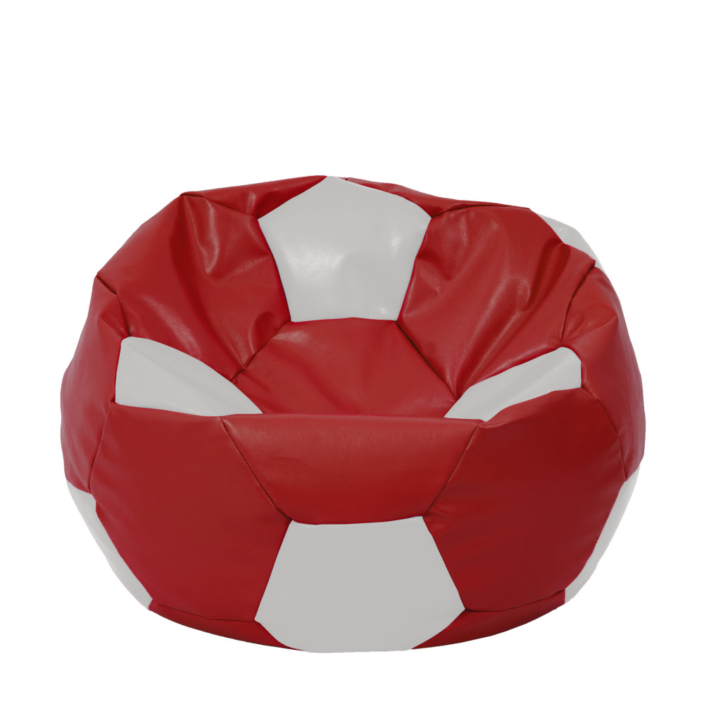 Fotoliu puf Extra Ball - imitatie piele - rosu/alb Fotoliu puf Extra Ball - imitatie piele - rosu/alb