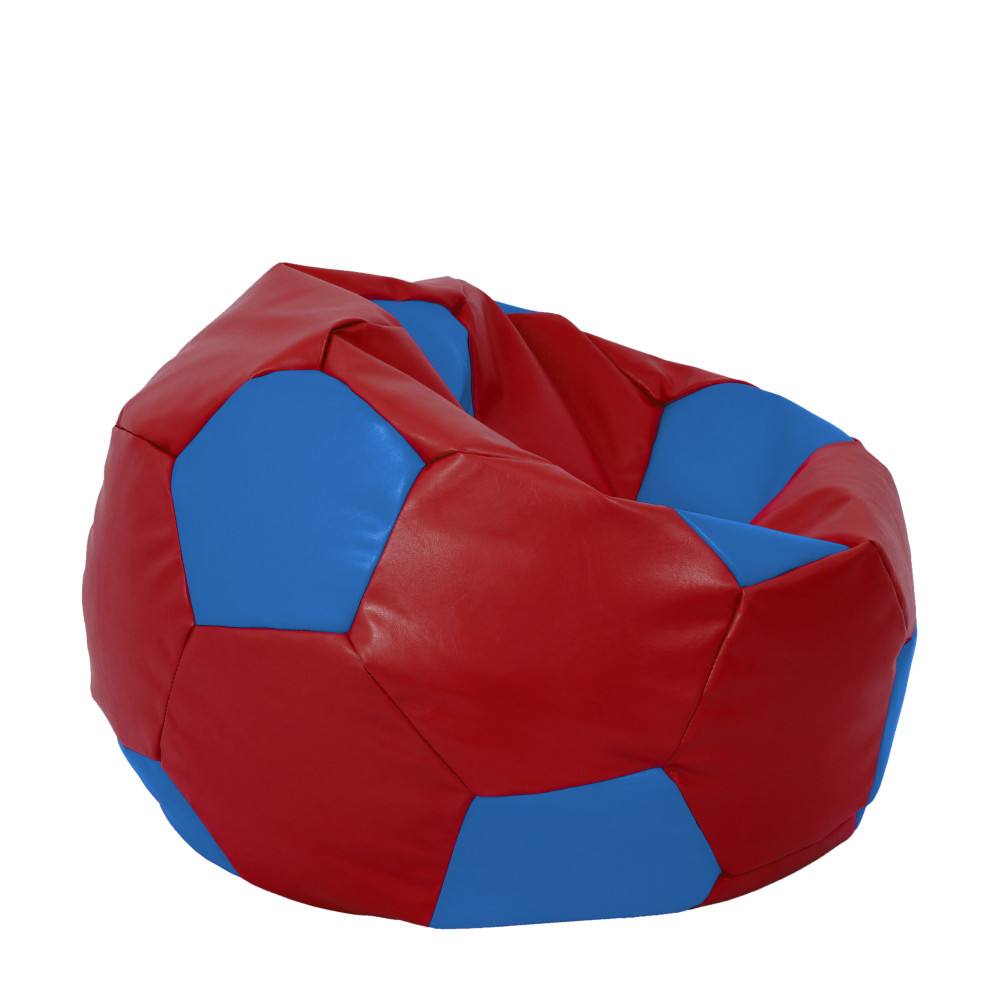 Fotoliu puf Extra Ball - imitatie piele - rosu/albastru Fotoliu puf Extra Ball - imitatie piele - rosu/albastru