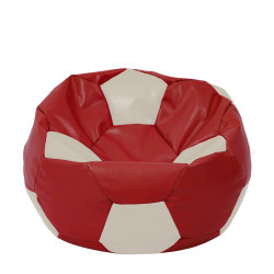Fotoliu puf Extra Ball - imitatie piele - rosu/crem Fotoliu puf Extra Ball - imitatie piele - rosu/crem