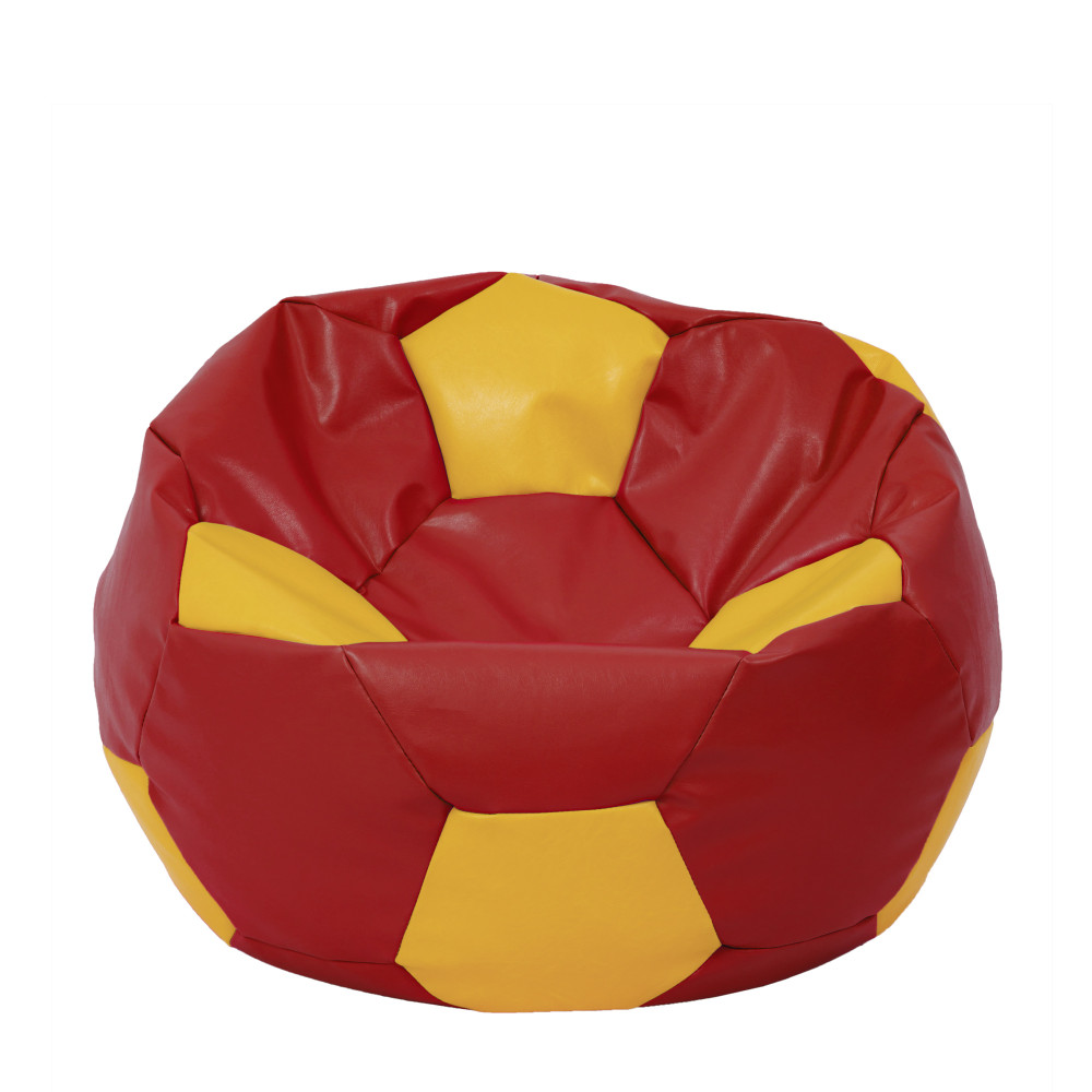 Fotoliu puf Extra Ball - imitatie piele - rosu/galben Fotoliu puf Extra Ball - imitatie piele - rosu/galben