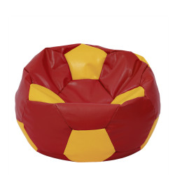 Fotoliu puf Extra Ball - imitatie piele - rosu/galben Fotoliu puf Extra Ball - imitatie piele - rosu/galben