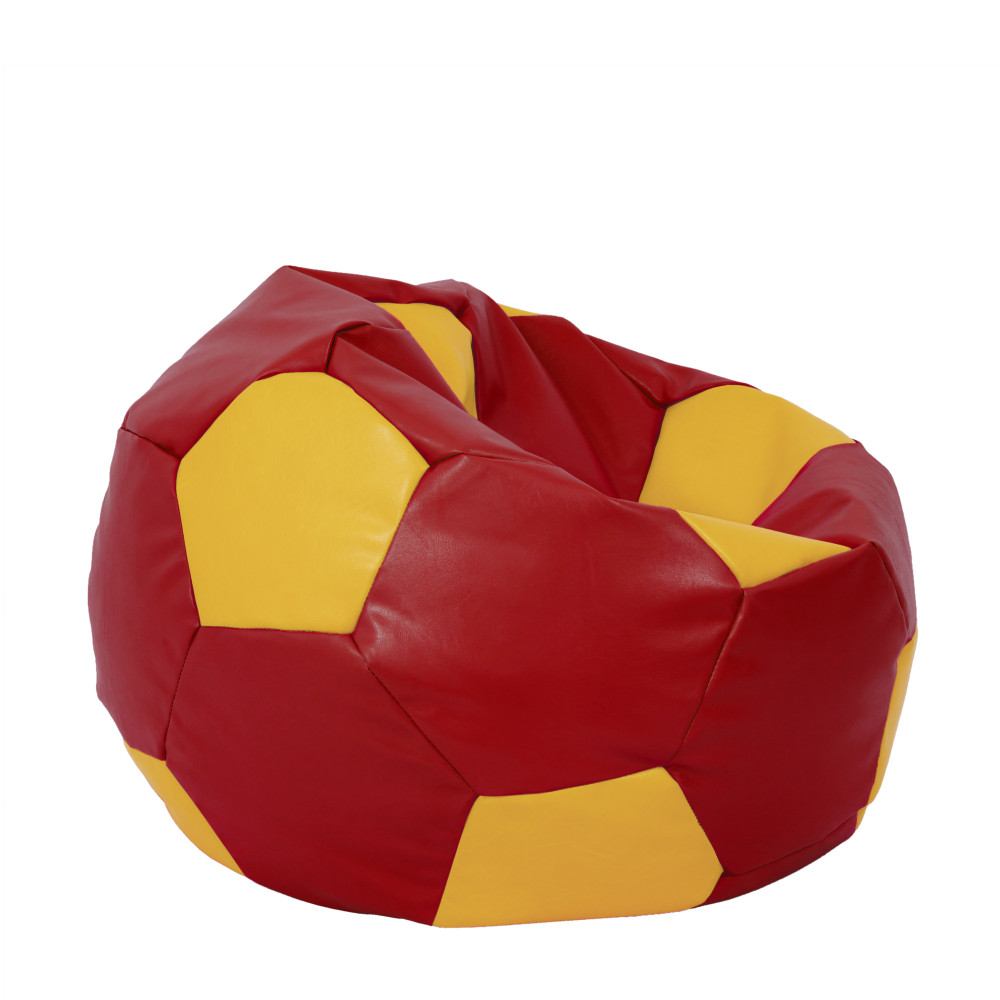 Fotoliu puf Extra Ball - imitatie piele - rosu/galben Fotoliu puf Extra Ball - imitatie piele - rosu/galben