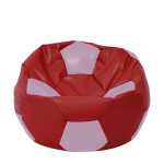 Fotoliu puf Extra Ball - imitatie piele - rosu/mov