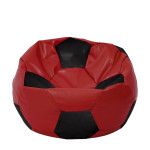 Fotoliu puf Extra Ball - imitatie piele - rosu/negru