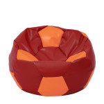 Fotoliu puf Extra Ball - imitatie piele - rosu/portocaliu