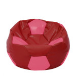 Fotoliu puf Extra Ball - imitatie piele - rosu/roz