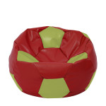 Fotoliu puf Extra Ball - imitatie piele - rosu/verde