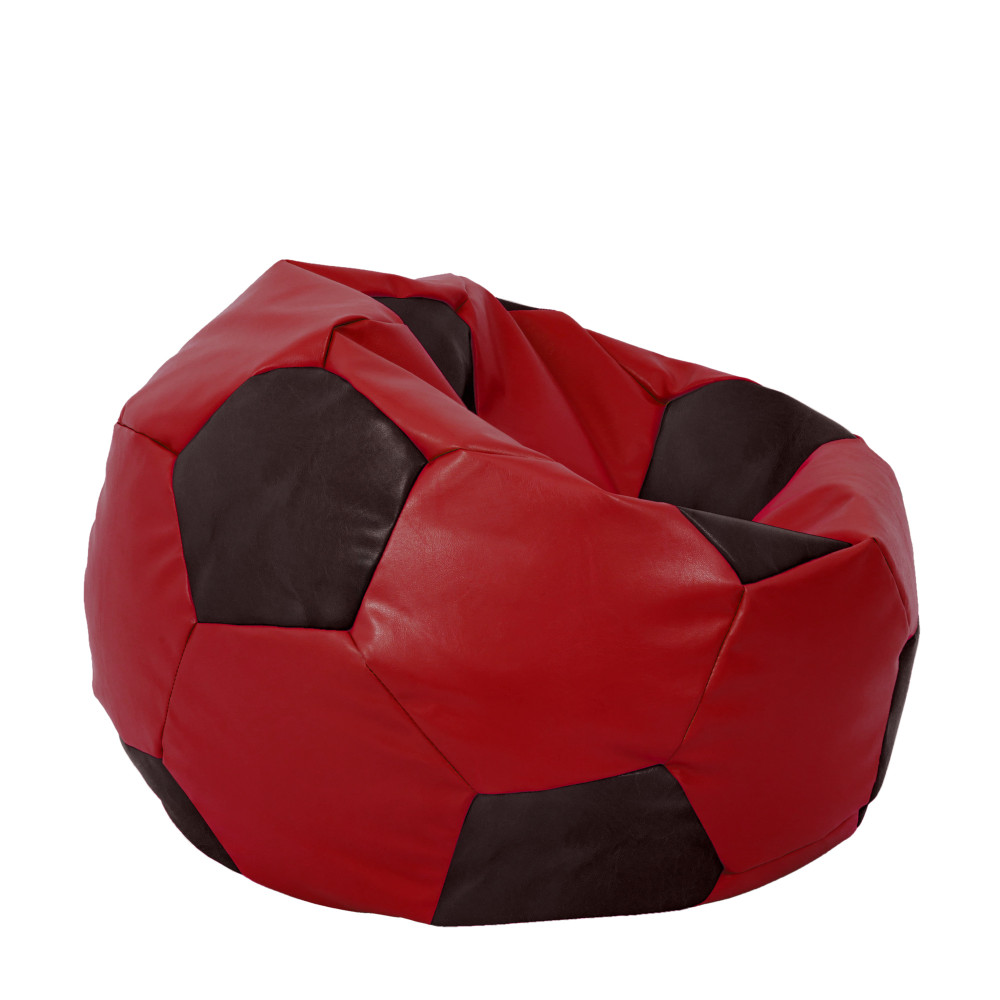 Fotoliu puf Extra Ball - imitatie piele - rosu/wenge Fotoliu puf Extra Ball - imitatie piele - rosu/wenge