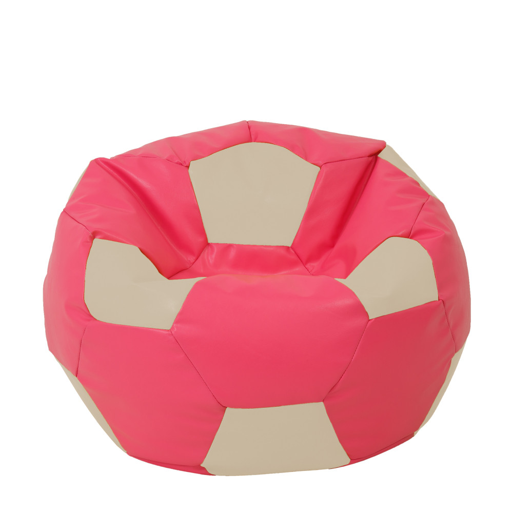 Fotoliu puf Extra Ball - imitatie piele - roz/crem Fotoliu puf Extra Ball - imitatie piele - roz/crem