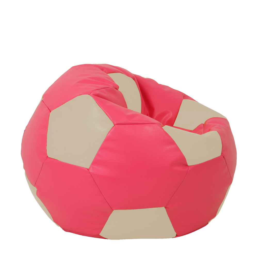 Fotoliu puf Extra Ball - imitatie piele - roz/crem Fotoliu puf Extra Ball - imitatie piele - roz/crem