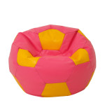 Fotoliu puf Extra Ball - imitatie piele - roz/galben