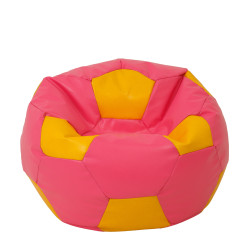 Fotoliu puf Extra Ball - imitatie piele - roz/galben Fotoliu puf Extra Ball - imitatie piele - roz/galben