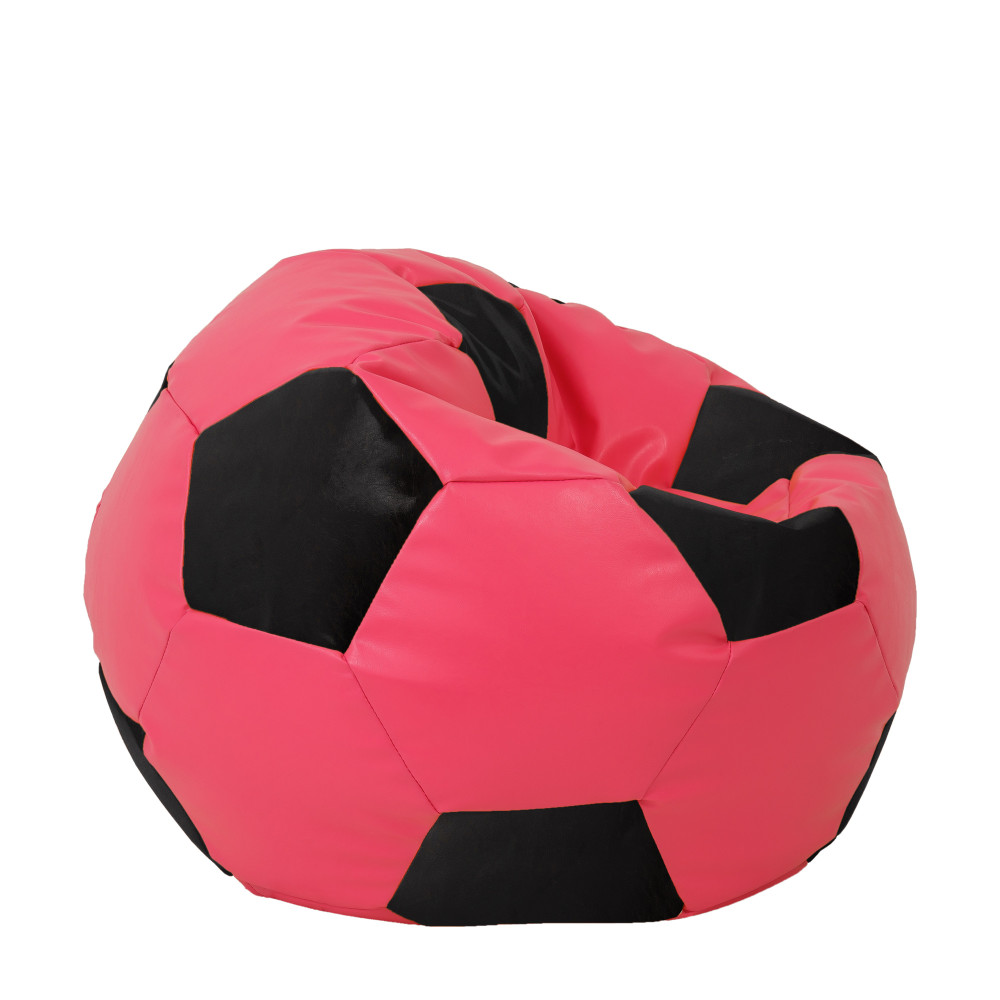 Fotoliu puf Extra Ball - imitatie piele - roz/negru Fotoliu puf Extra Ball - imitatie piele - roz/negru