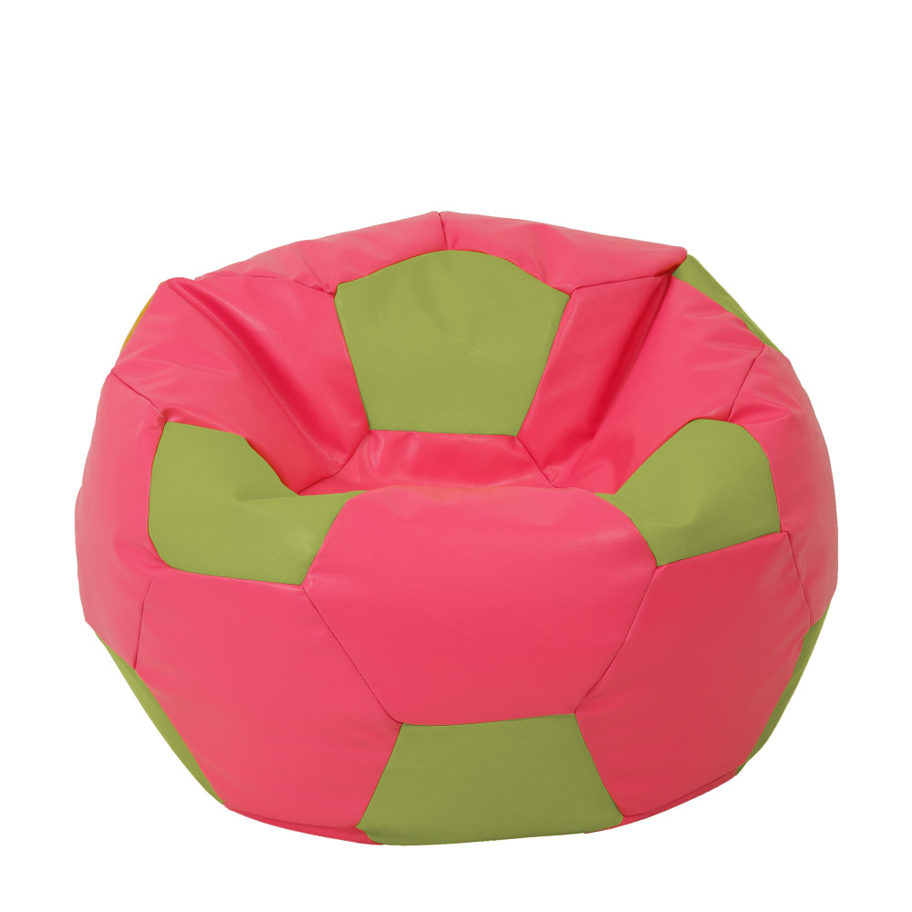 Fotoliu puf Extra Ball - imitatie piele - roz/verde Fotoliu puf Extra Ball - imitatie piele - roz/verde