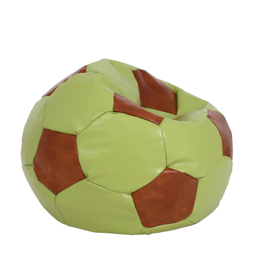 Fotoliu puf Extra Ball - imitatie piele - verde/coniac Fotoliu puf Extra Ball - imitatie piele - verde/coniac