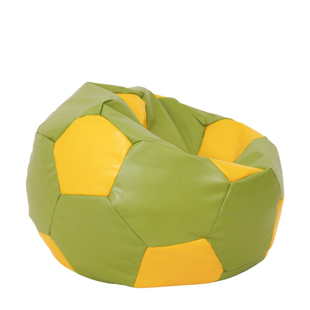 Fotoliu puf Extra Ball - imitatie piele - verde/galben Fotoliu puf Extra Ball - imitatie piele - verde/galben