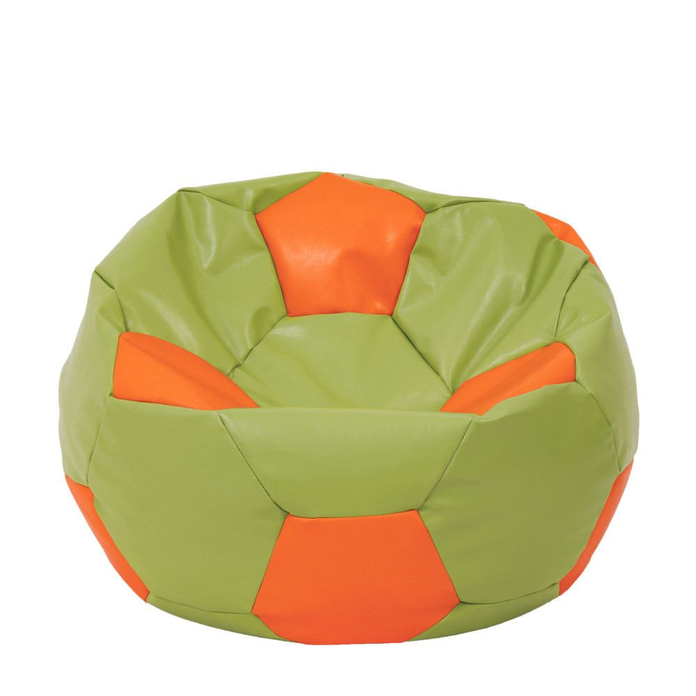 Fotoliu puf Extra Ball - imitatie piele - verde/portocaliu Fotoliu puf Extra Ball - imitatie piele - verde/portocaliu