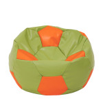 Fotoliu puf Extra Ball - imitatie piele - verde/portocaliu