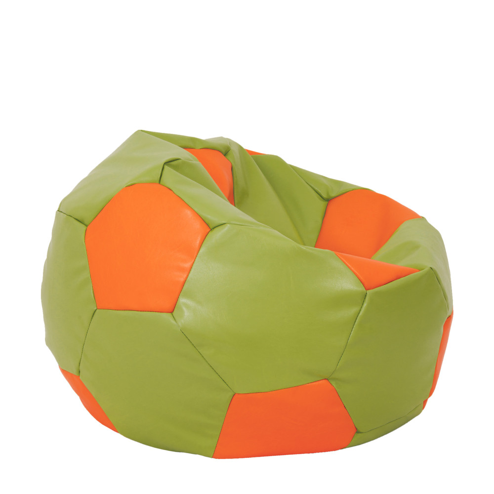 Fotoliu puf Extra Ball - imitatie piele - verde/portocaliu Fotoliu puf Extra Ball - imitatie piele - verde/portocaliu