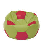 Fotoliu puf Extra Ball - imitatie piele - verde/rosu