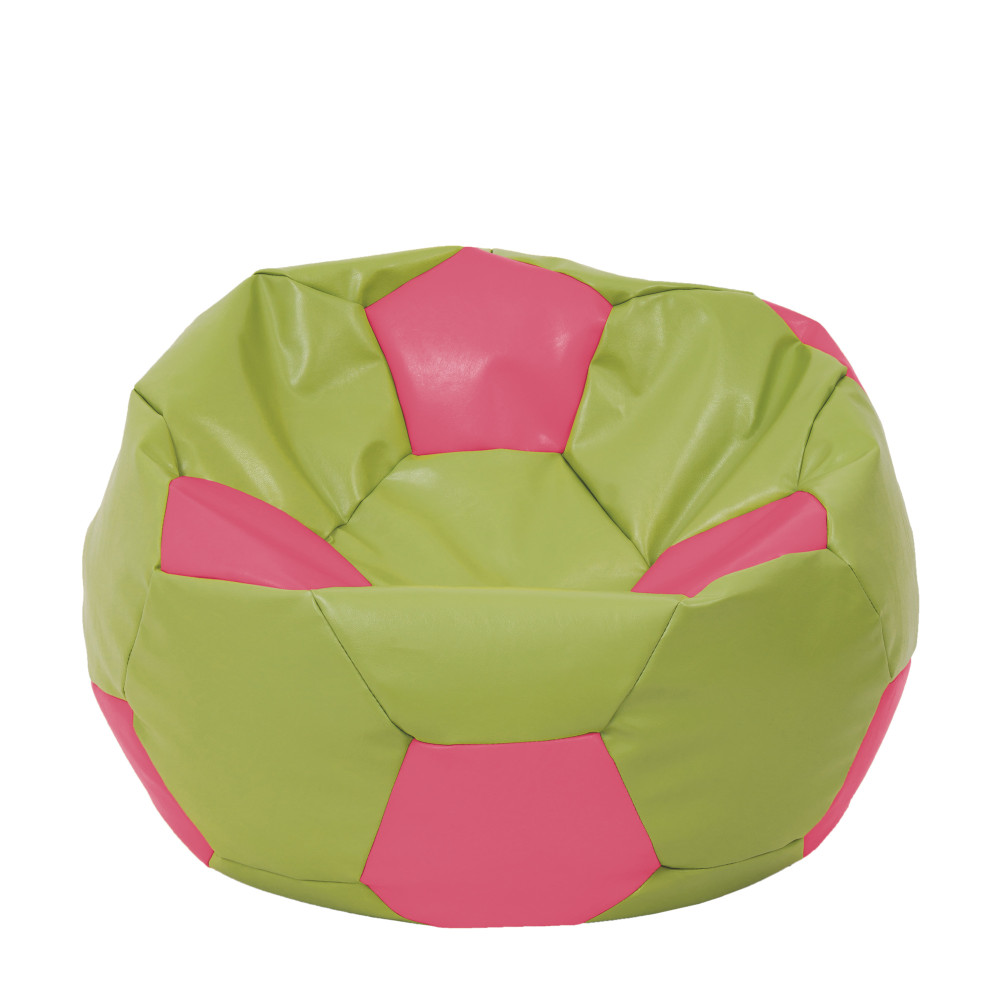 Fotoliu puf Extra Ball - imitatie piele - verde/roz Fotoliu puf Extra Ball - imitatie piele - verde/roz