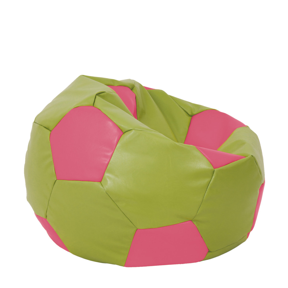 Fotoliu puf Extra Ball - imitatie piele - verde/roz Fotoliu puf Extra Ball - imitatie piele - verde/roz