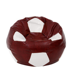 Fotoliu puf Extra Ball - imitatie piele - bordo/alb Fotoliu puf Extra Ball - imitatie piele - bordo/alb
