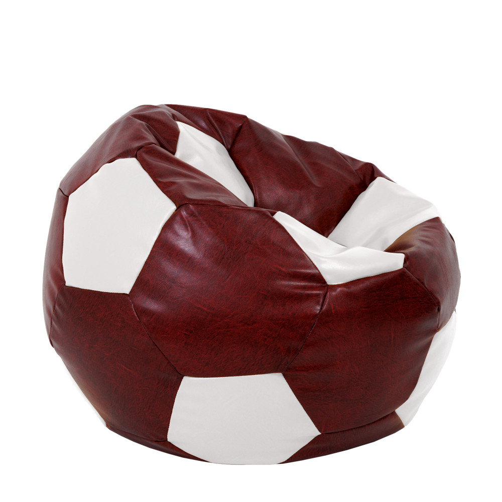 Fotoliu puf Extra Ball - imitatie piele - bordo/alb Fotoliu puf Extra Ball - imitatie piele - bordo/alb