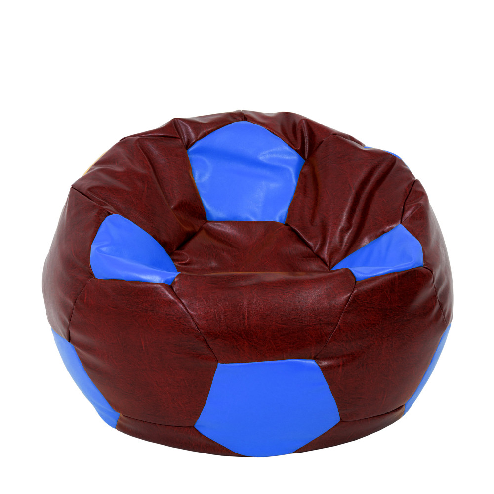 Fotoliu puf Extra Ball - imitatie piele - bordo/albastru Fotoliu puf Extra Ball - imitatie piele - bordo/albastru