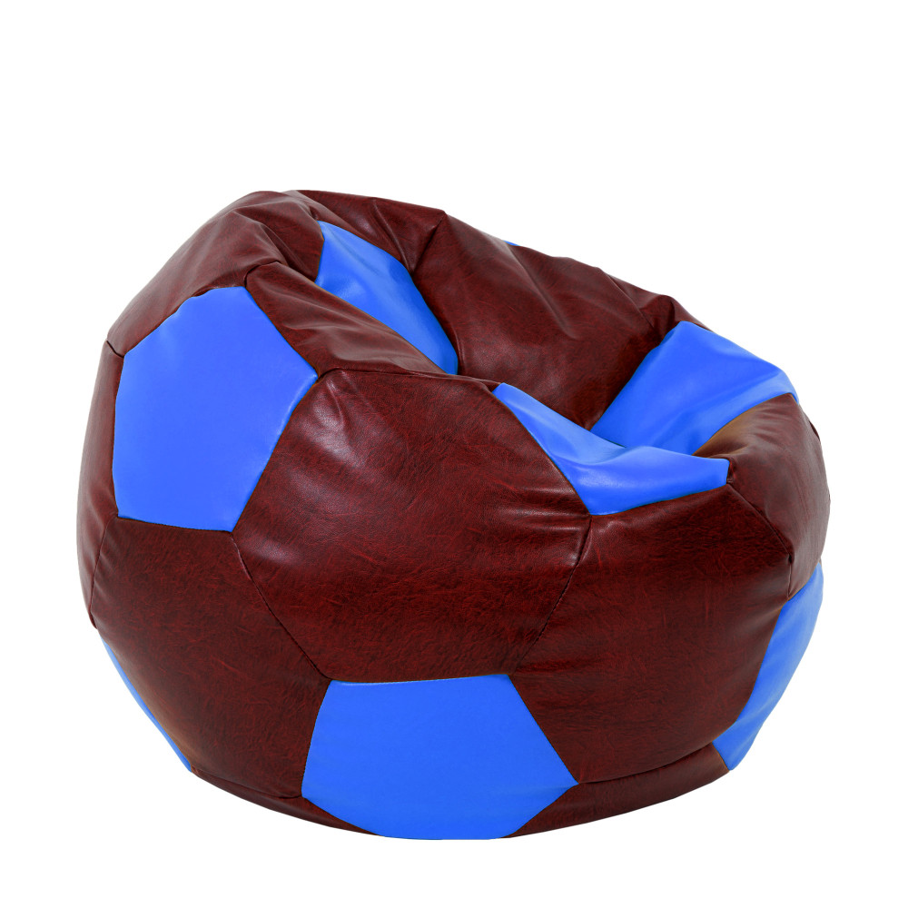 Fotoliu puf Extra Ball - imitatie piele - bordo/albastru Fotoliu puf Extra Ball - imitatie piele - bordo/albastru