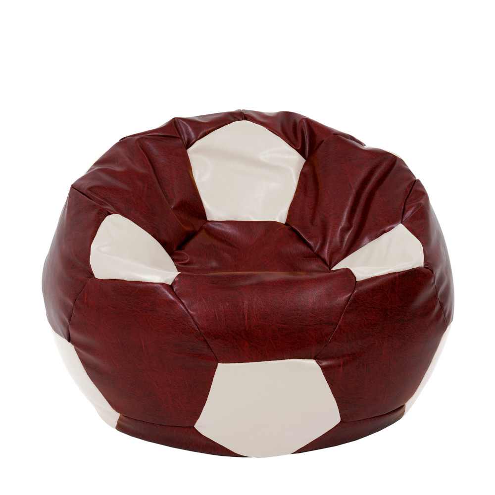 Fotoliu puf Extra Ball - imitatie piele - bordo/crem Fotoliu puf Extra Ball - imitatie piele - bordo/crem