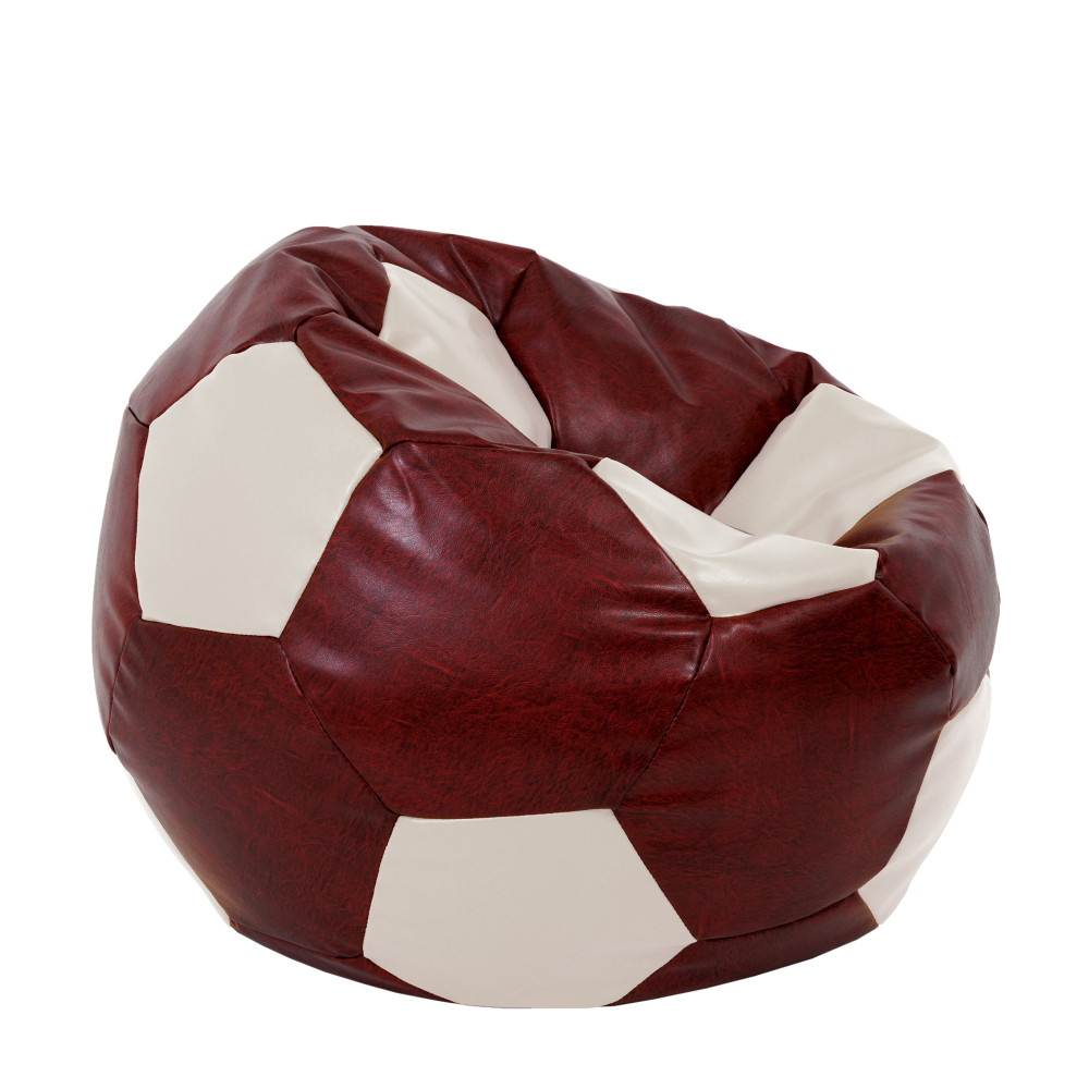 Fotoliu puf Extra Ball - imitatie piele - bordo/crem Fotoliu puf Extra Ball - imitatie piele - bordo/crem