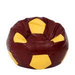 Fotoliu puf Extra Ball - imitatie piele - bordo/galben