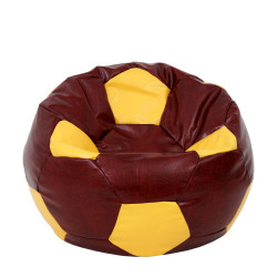 Fotoliu puf Extra Ball - imitatie piele - bordo/galben Fotoliu puf Extra Ball - imitatie piele - bordo/galben