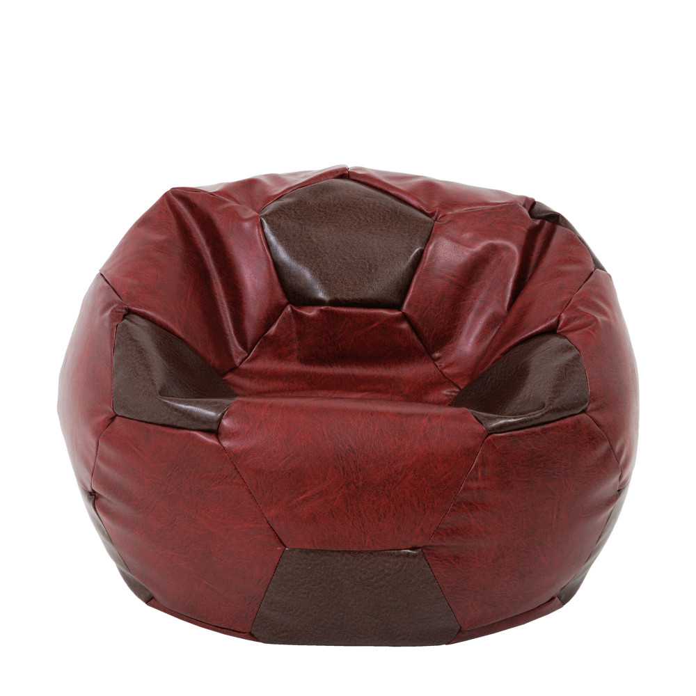 Fotoliu puf Extra Ball - imitatie piele - bordo/maro Fotoliu puf Extra Ball - imitatie piele - bordo/maro