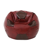Fotoliu puf Extra Ball - imitatie piele - bordo/maro