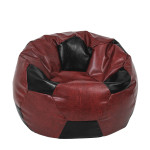 Fotoliu puf Extra Ball - imitatie piele - bordo/negru
