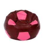 Fotoliu puf Extra Ball - imitatie piele - bordo/roz