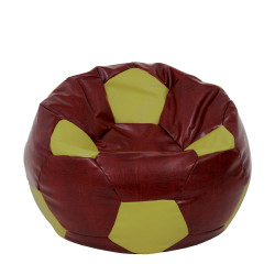 Fotoliu puf Extra Ball - imitatie piele - bordo/verde Fotoliu puf Extra Ball - imitatie piele - bordo/verde