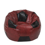 Fotoliu puf Extra Ball - imitatie piele - bordo/wenge