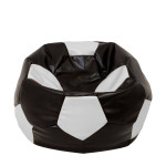 Fotoliu puf Extra Ball - imitatie piele - wenge/alb