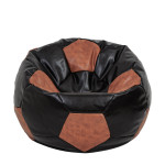 Fotoliu puf Extra Ball - imitatie piele - wenge/coniac
