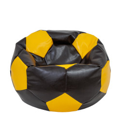 Fotoliu puf Extra Ball - imitatie piele - wenge/galben Fotoliu puf Extra Ball - imitatie piele - wenge/galben