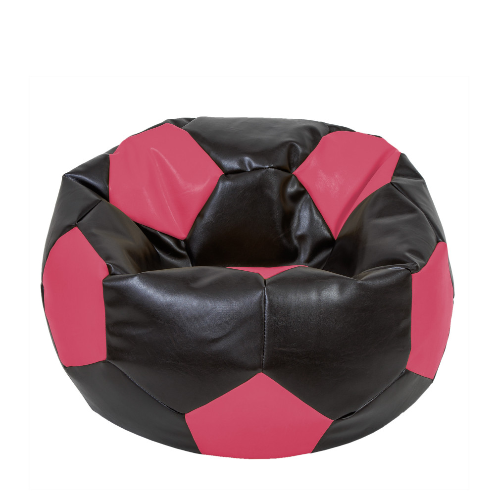 Fotoliu puf Extra Ball - imitatie piele - wenge/roz Fotoliu puf Extra Ball - imitatie piele - wenge/roz