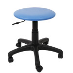 Scaun profesional, fara spatar - LABOR - imitatie piele albastru