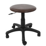 Scaun profesional, fara spatar - LABOR - imitatie piele maro