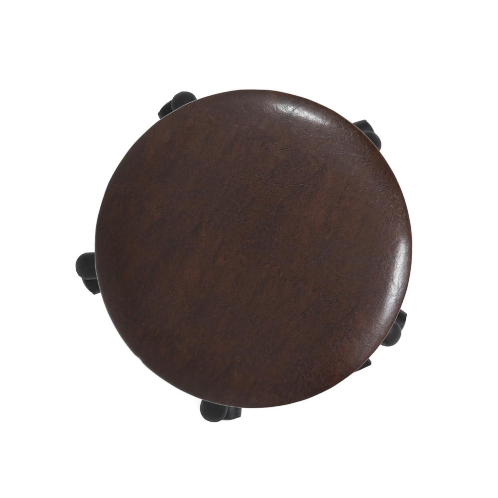 Scaun profesional inalt, fara spatar - LABOR EXTRA - imitatie piele maro