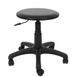 Scaun profesional, fara spatar - LABOR - imitatie piele neagra